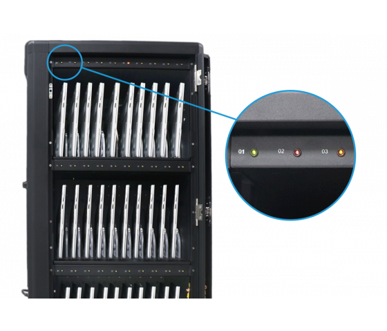 Bravour BRVC36 Carrello di ricarica USB-C comprensivo di cavi di ricarica per 36 dispositivi mobili fino a 15 pollici
