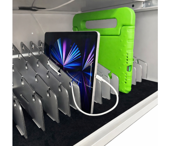 BRVD12 Armario de carga para 12 dispositivos móviles de hasta 17 pulgadas - blanco - regleta