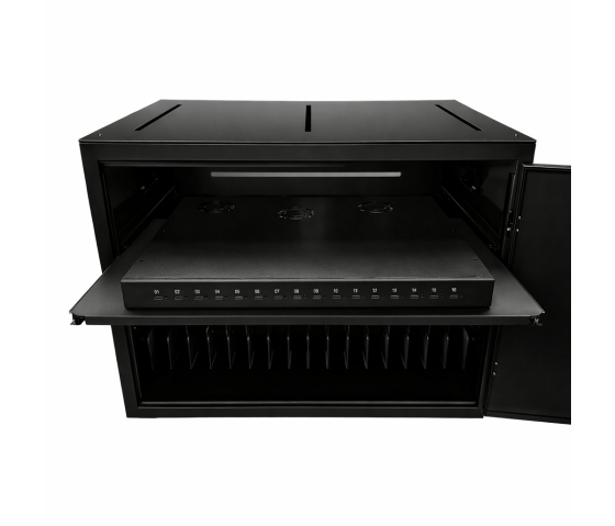 Armario de recarga BRVDC16 USB-C para 16 dispositivos móviles de hasta 17 pulgadas - negro