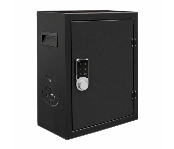 Låsbar telefonförvaring BTOK30 för 30 smartphones – graverat trä