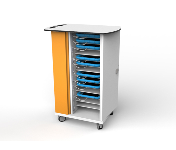 Charge & Sync oplaadkar voor 16 iPads met dikke beschermhoesjes - Zioxi SYNCT-KC-16 - sleutelslot