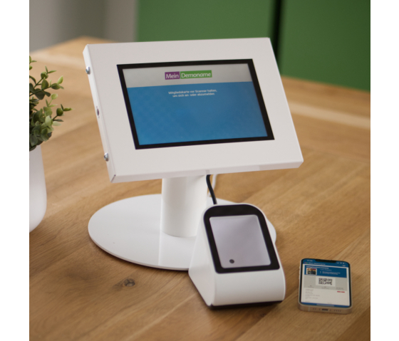 Tablet table stand Securo XL for 13-16 inch tablets - white