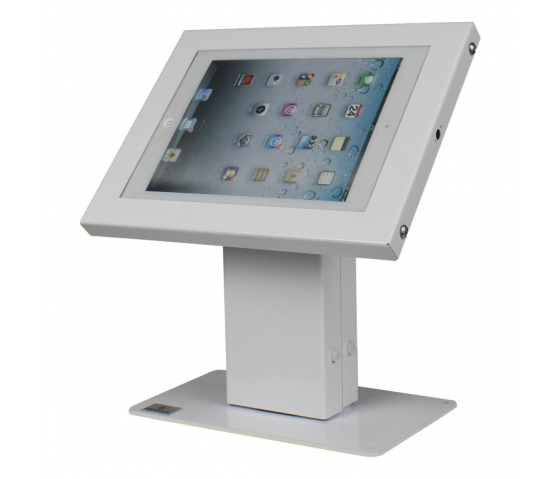 Supporto da tavolo per tablet Chiosco Securo XL per tablet da 13-16 pollici - bianco