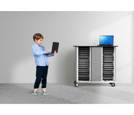 Chromebook onView charging trolley Zioxi CHRGT-CB-32-K-O3 for 32 Chromebooks up to 14 inch - key lock