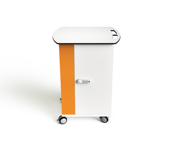 Lockable mobile charging cabinet CHRGT-GC-15-C for 15 iPads in large protective covers - digital code lock