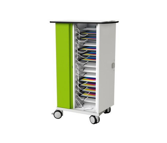 iPad and Pencil USB-C charging cart Zioxi CHRGTUC-PT-16-K# including USB-C cables for 16 iPads up to 10.9 inches - Key lock
