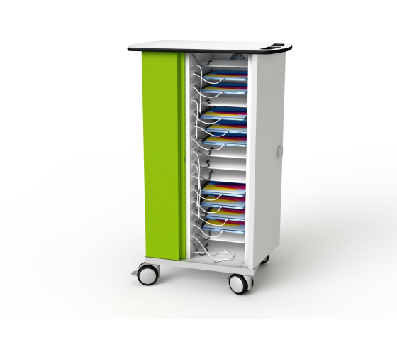 iPad and Pencil USB-C charging cart Zioxi CHRGTUC-PT-16-K# including USB-C cables for 16 iPads up to 10.9 inches - Key lock