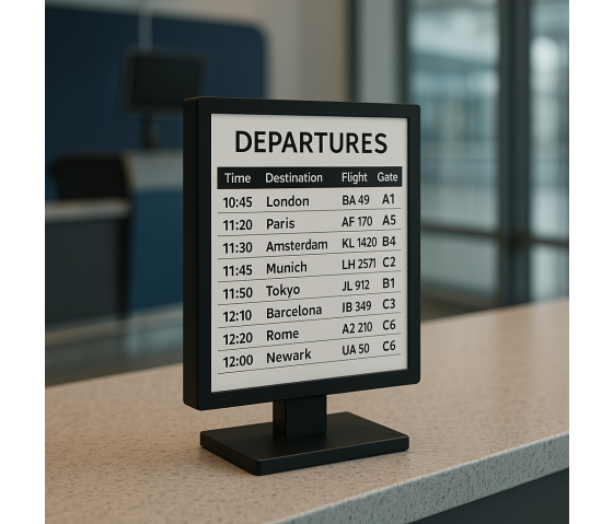Informatiekiosk met geïntegreerd 32-inch E-ink-scherm – zwart