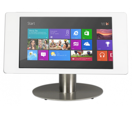 Bordstander til tablet Fino til Microsoft Surface Pro 12.3 - hvid/rustfrit stål