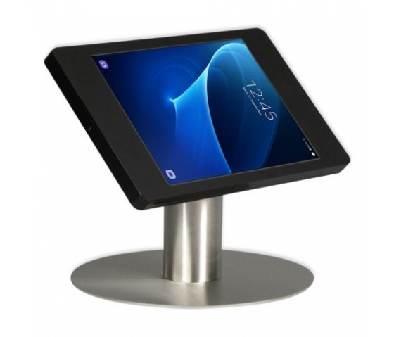 Supporto da tavolo Fino M per tablet tra 9 e 11 pollici - nero/acciaio  inossidabile - tasto home e fotocamera visibili