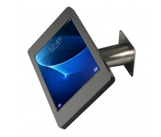 Tablet Wandhalterung Fino für Samsung Galaxy Tab A8 10.5 Zoll 2022 - Edelstahl / schwarz
