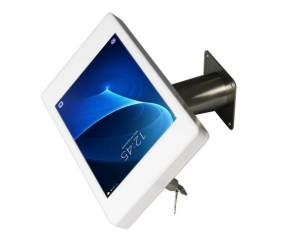 Tablet Wandhalterung Fino für Samsung Galaxy Tab A8 10.5 Zoll 2022 - Edelstahl / weiß