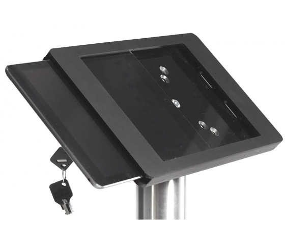 Soporte de mesa Fino para Samsung Galaxy Tab E 9.6 - negro/acero inoxidable 