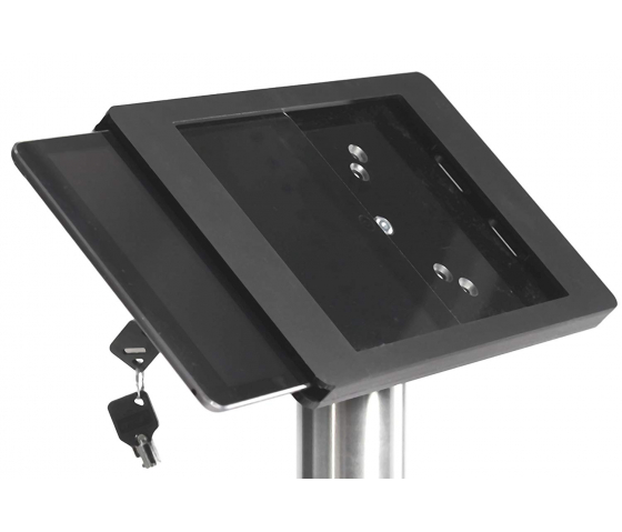 Tablet-Tischständer Fino für Samsung Galaxy Tab 9.7 Tablets - schwarz/Edelstahl 