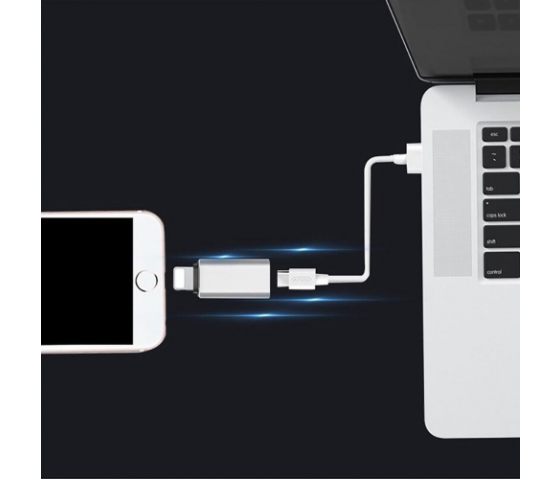 Domo Sell USB-C zu Lightning Adapter oder USB-C zu Lightning Konverter für die Kopplung von Handys, Tablets und anderen Geräten mit Lightning-Anschluss - Weiß