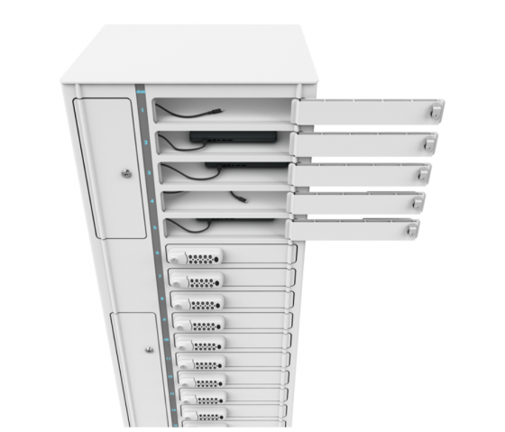 Zioxi Volt bay Chromebook laddningsskåp VCB1-24S-UC-C# inklusive USB-C-kablar för 24 Chromebooks upp till 14 tum - digitalt kodlås - USB-C