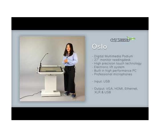 Height-adjustable digital lectern Oslo