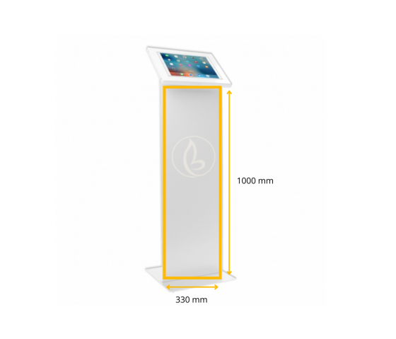 Tablet-gulvstativ med display Securo XL til 13-16 tommer tablets - hvid