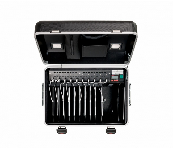 Tablet laad- en sync koffer i10 met 10 USB-C kabels voor 10 tablets tot 11 inch - zwart