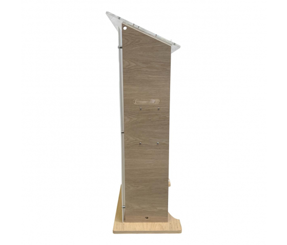 Acrylic-wood lectern Esmeralda – oak-coloured 