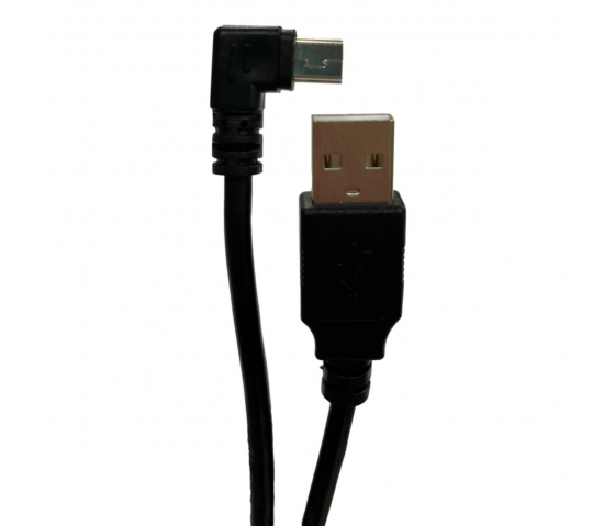 Mini USB haakse kabel 2 meter voor camera's, PS3 controllers en smartphones en andere apparaten - zwart