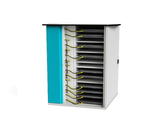 Laptop Ethernet charging cabinet NETC-LS-16 with soft start power management for 16 laptops - key lock