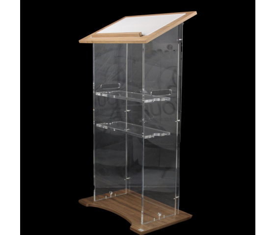 Wood/acrylate lectern Ensemble - clear