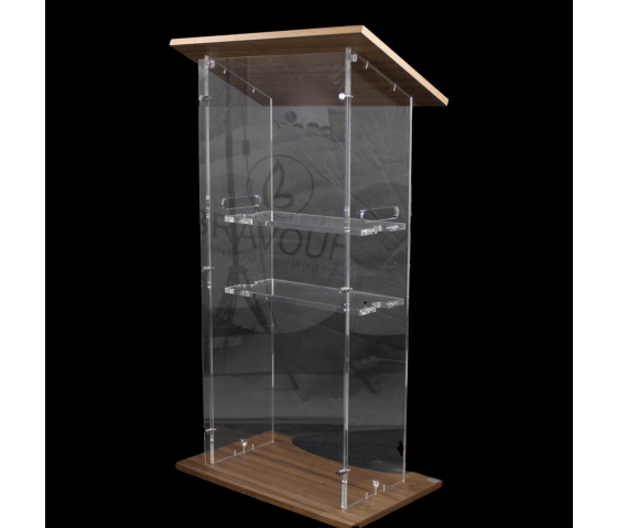 Wood/acrylate lectern Ensemble - clear