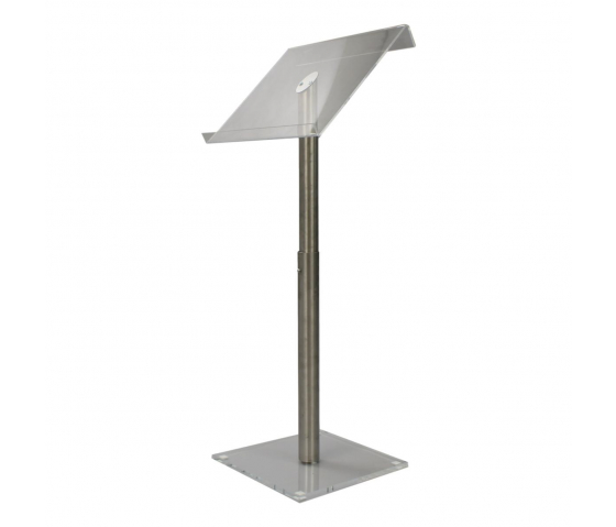 Height-adjustable metal/Acrylic lectern Vivaldi - stainless steel/clear