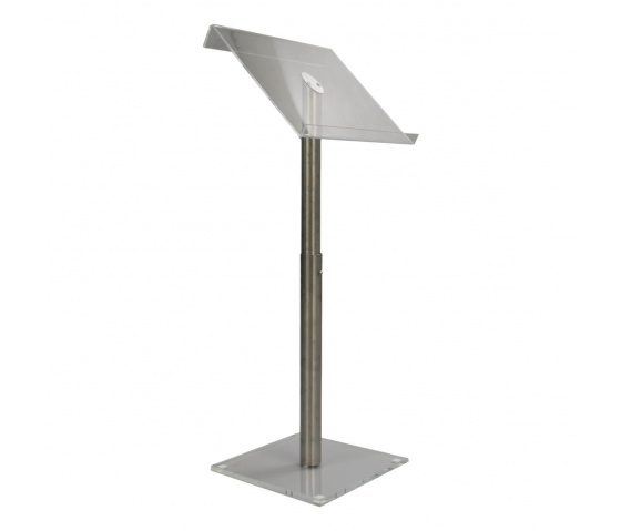 Height-adjustable metal/Acrylic lectern Vivaldi - stainless steel/clear