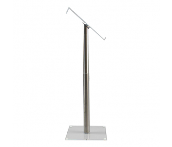 Height-adjustable metal/Acrylic lectern Vivaldi - stainless steel/clear