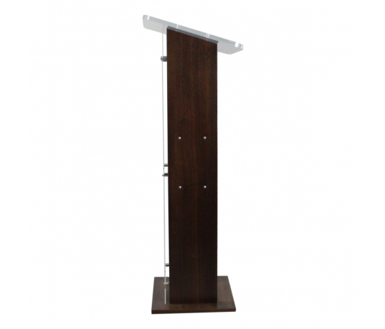 Acrylic/wood lectern Sapphire – walnut colour