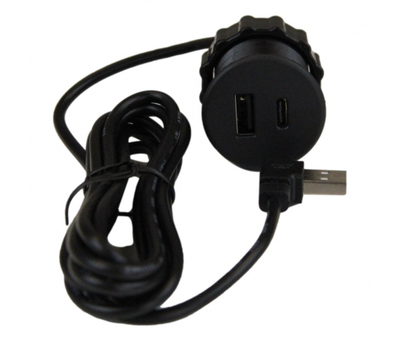 2 port USB charging station USB-A & USB-C
