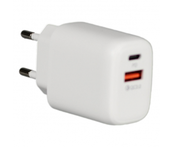 20w nätadapter med USB-A- och USB-C-kontakter