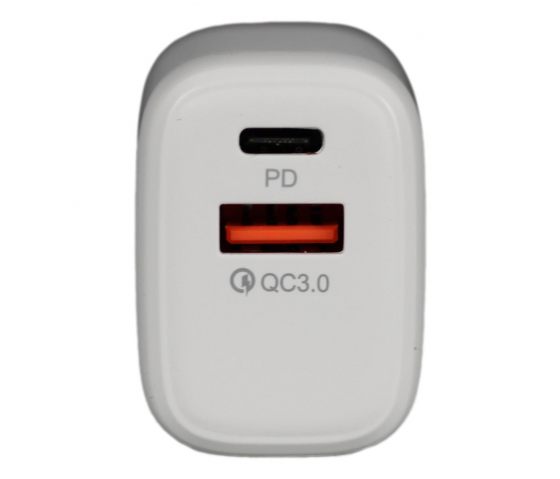 20w nätadapter med USB-A- och USB-C-kontakter