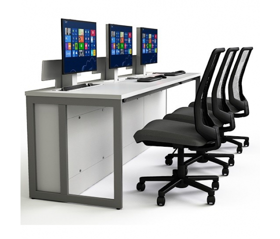 Landelijk Rang Emuleren P1 Elektronische pop-up Computertafel 3 persoons