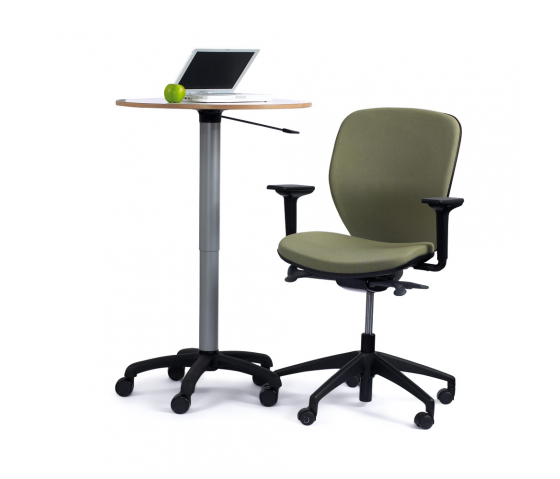 Height adjustable sit/stand teacher's table