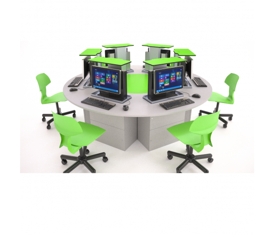 M1 Pop-up-Computer-Rundtisch 6 Personen