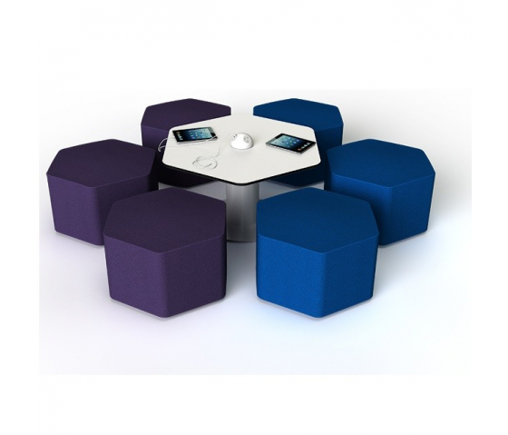 Sześciokątne siedzisko Hex Soft Seating Senior o wysokości 46 cm