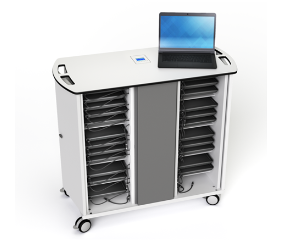 Chromebook onView charging trolley Zioxi CHRGT-CB-32-C-O3 for 32 Chromebooks up to 14 inch - combination lock