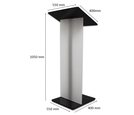 Metal/Acrylic black lectern Gomez