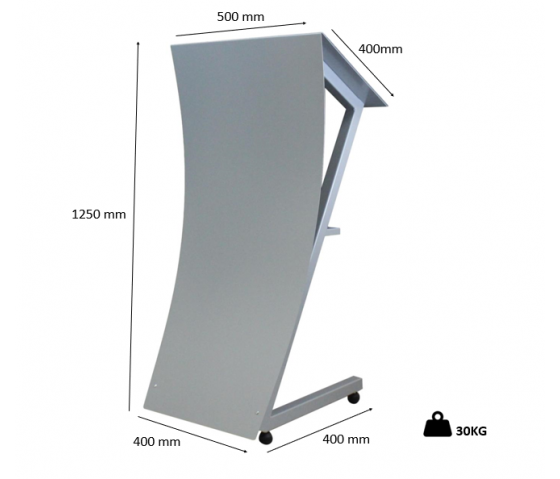 Metal lectern Neptune - grey