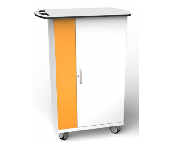 Lockable mobile charging cabinet CHRGT-GC-15-K for 15 iPads in large protective covers - key lock