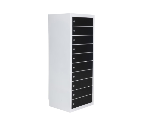 Charging locker BR10KL Black for 30 mobile devices - USB ports & power outlets - key locks