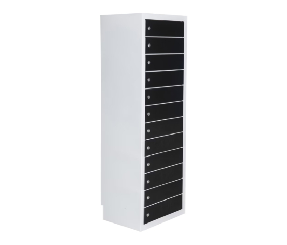 Charging locker BR12KL Black for 36 mobile devices - USB ports & outlets - key locks