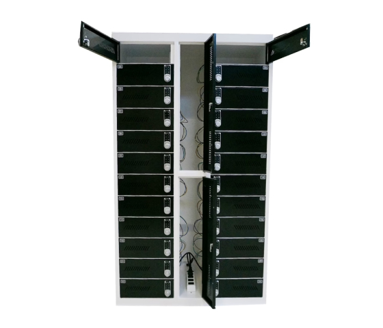 Charging locker BR24KLZ - 24 compartments - 1 x power outlet & 2 USB ports - key locks
