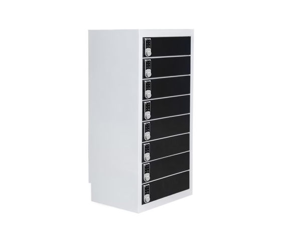 Charging locker BR8DCS Black for 24 mobile devices - USB & power outlets - digital code locks