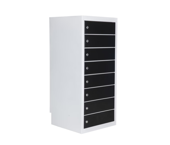 Charging locker BR8KL Black for 24 mobile devices - USB & power outlets - key locks