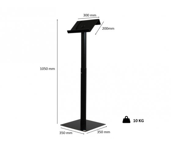 Height adjustable metal/Acrylic lectern Garrix - black