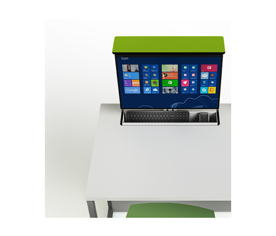 Mesa de ordenador M1 con 1 armario mecánico para monitor - 100 (ancho) x 67 (fondo) cm